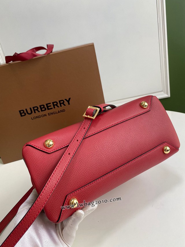 Burberry專門店新款小號紅色托特包 巴寶莉粒面小牛皮手提肩背女包 yxb1426
